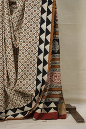 Cream HBP Cotton Saree - SRCCS2979