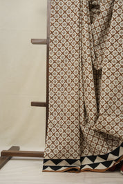 Cream HBP Cotton Saree - SRCCS2979