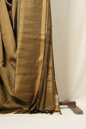 Khaki Raw Silk Saree - SRKRSS790