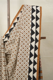 Cream HBP Cotton Saree - SRCCS2979