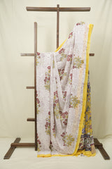 White HBP Chiffon Saree - SRWHCS65