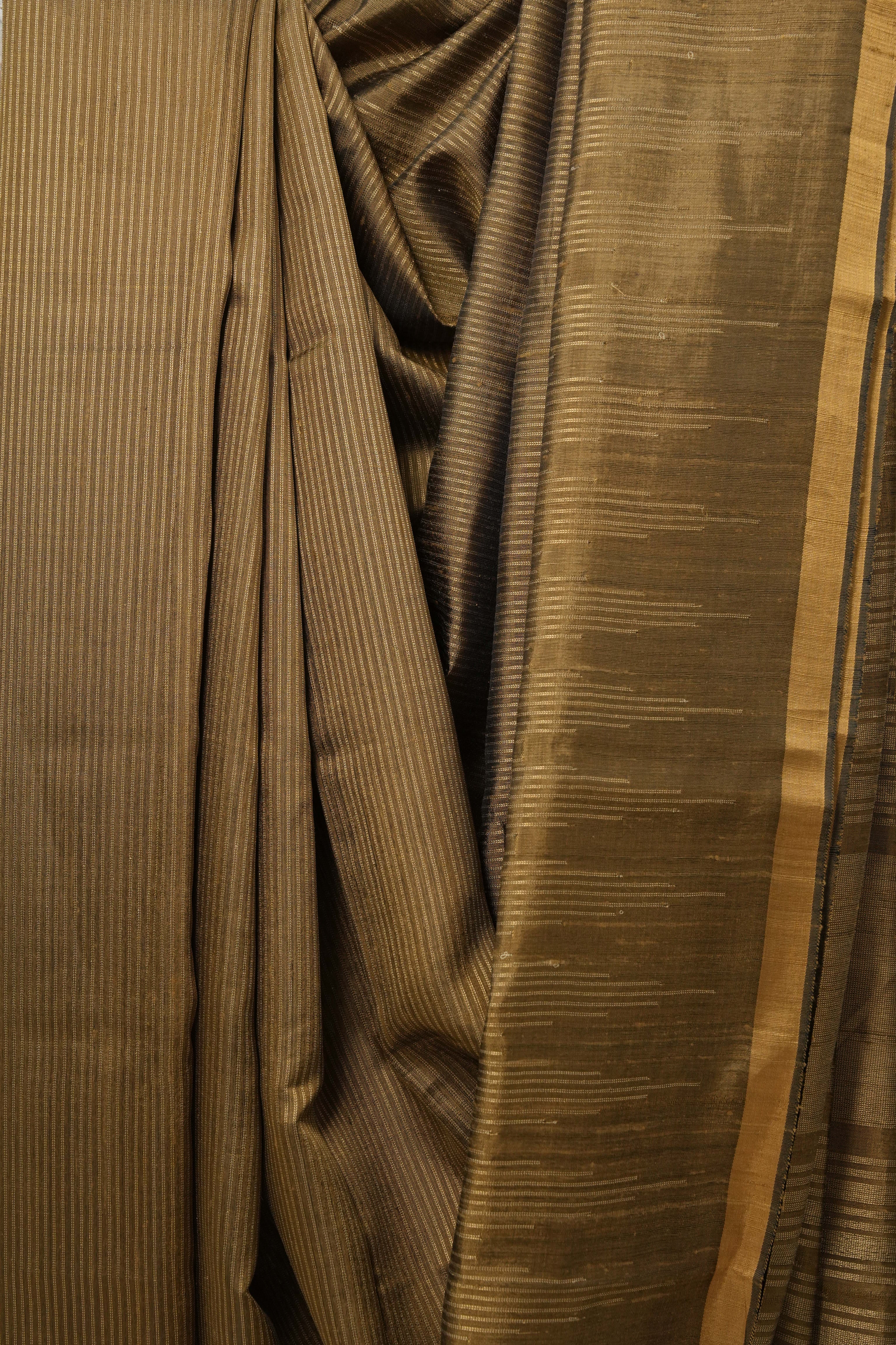 Khaki Raw Silk Saree - SRKRSS790