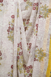 White HBP Chiffon Saree - SRWHCS65