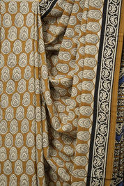 Mustard Yellow HBP Cotton Saree - SRMYCS2978