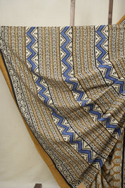 Mustard Yellow HBP Cotton Saree - SRMYCS2978