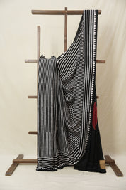 Black HBP Modal Silk Saree - SRBMSS607