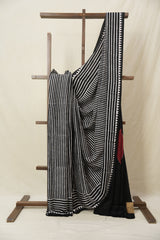 Black HBP Modal Silk Saree - SRBMSS607