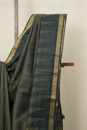 Green Raw Silk Saree - SRGRSS789