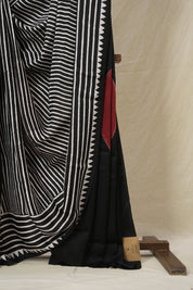 Black HBP Modal Silk Saree - SRBMSS607
