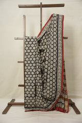 Black HBP Cotton Saree - SRBCS2977