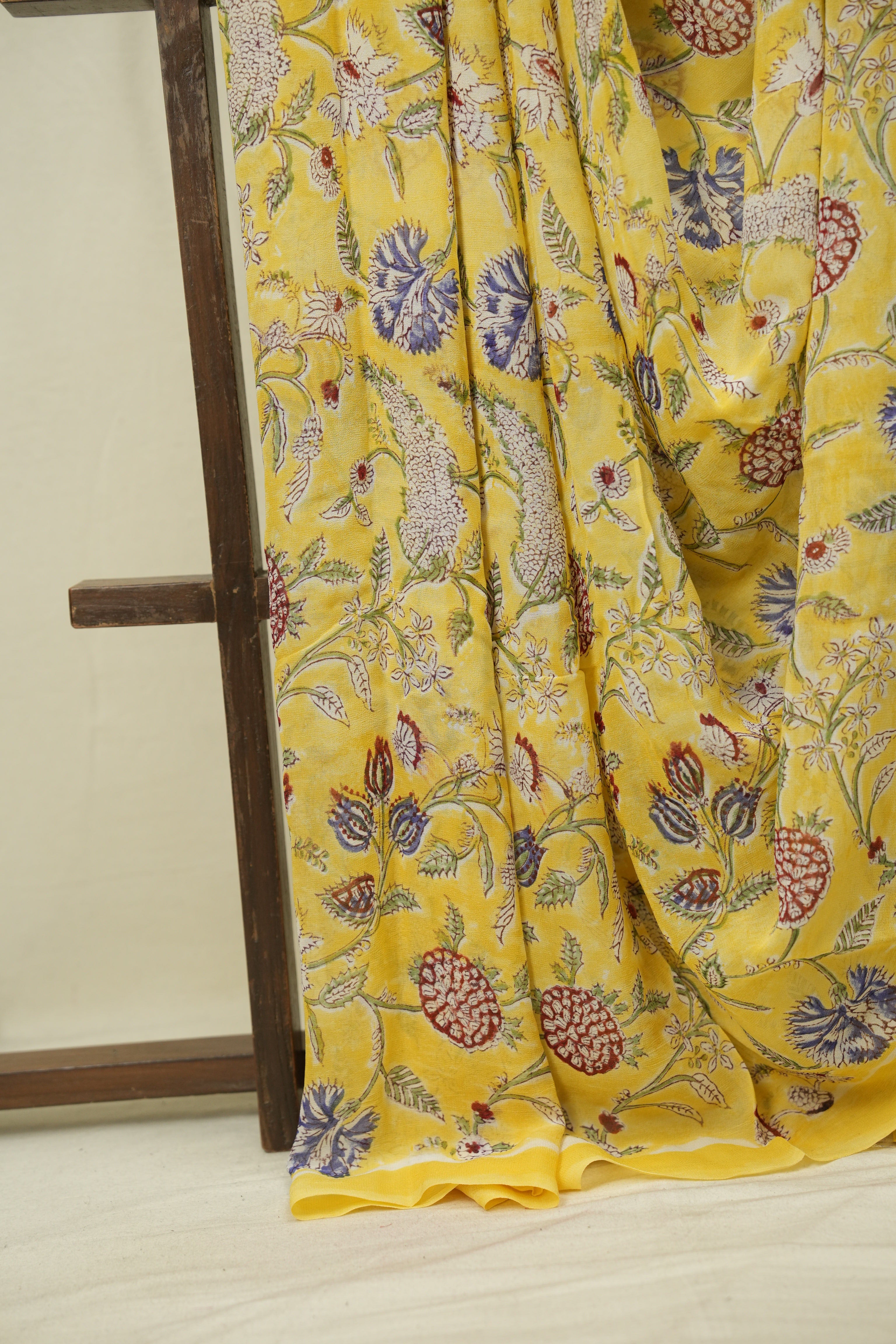 Yellow HBP Chiffon Saree - SRYHCS66
