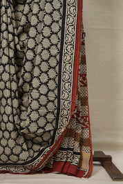 Black HBP Cotton Saree - SRBCS2977