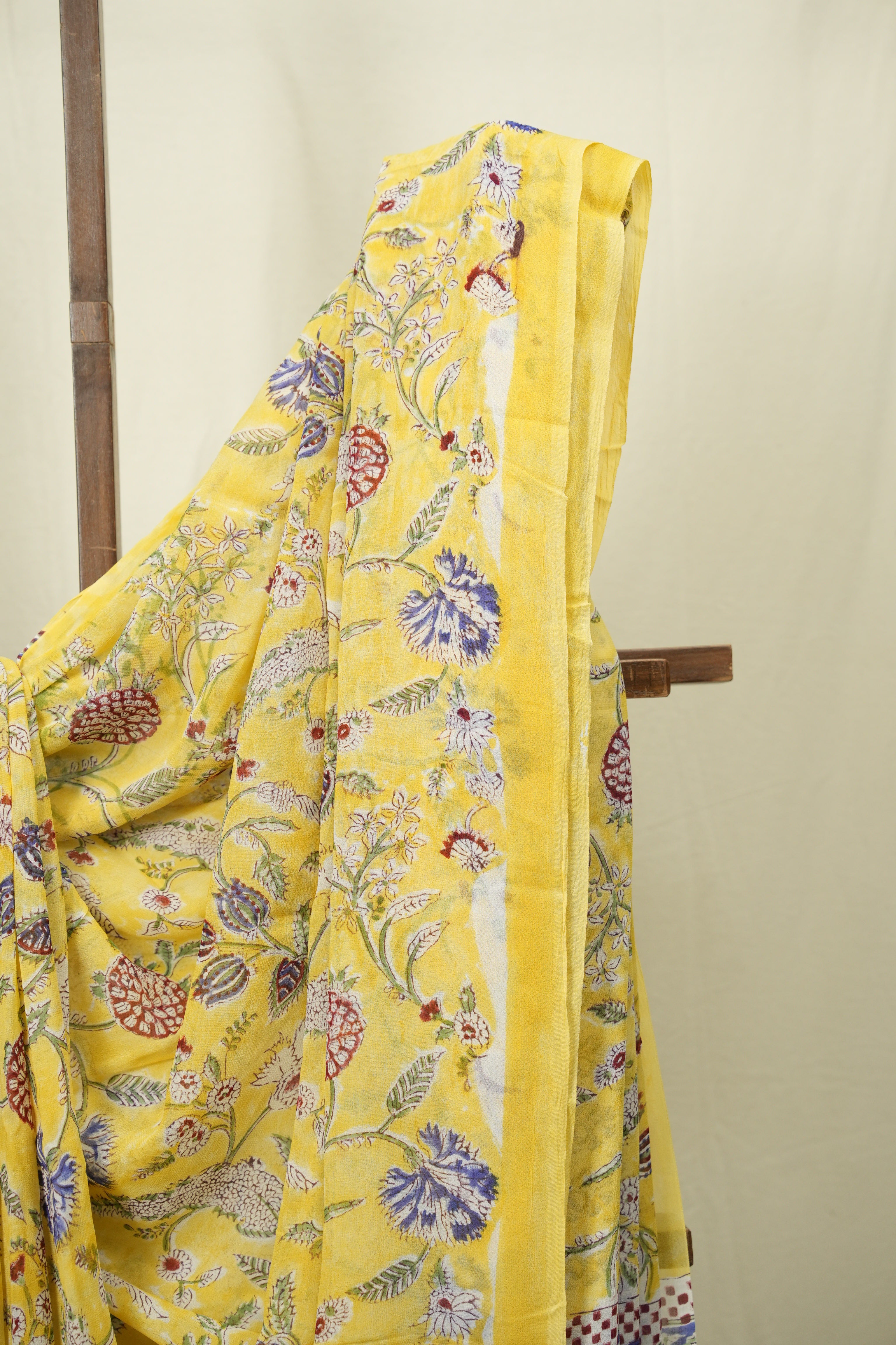 Yellow HBP Chiffon Saree - SRYHCS66