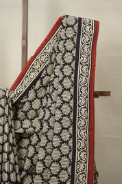 Black HBP Cotton Saree - SRBCS2977