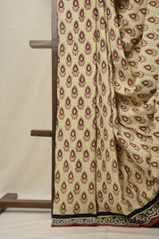 Cream HBP Cotton Saree - SRCCS2976