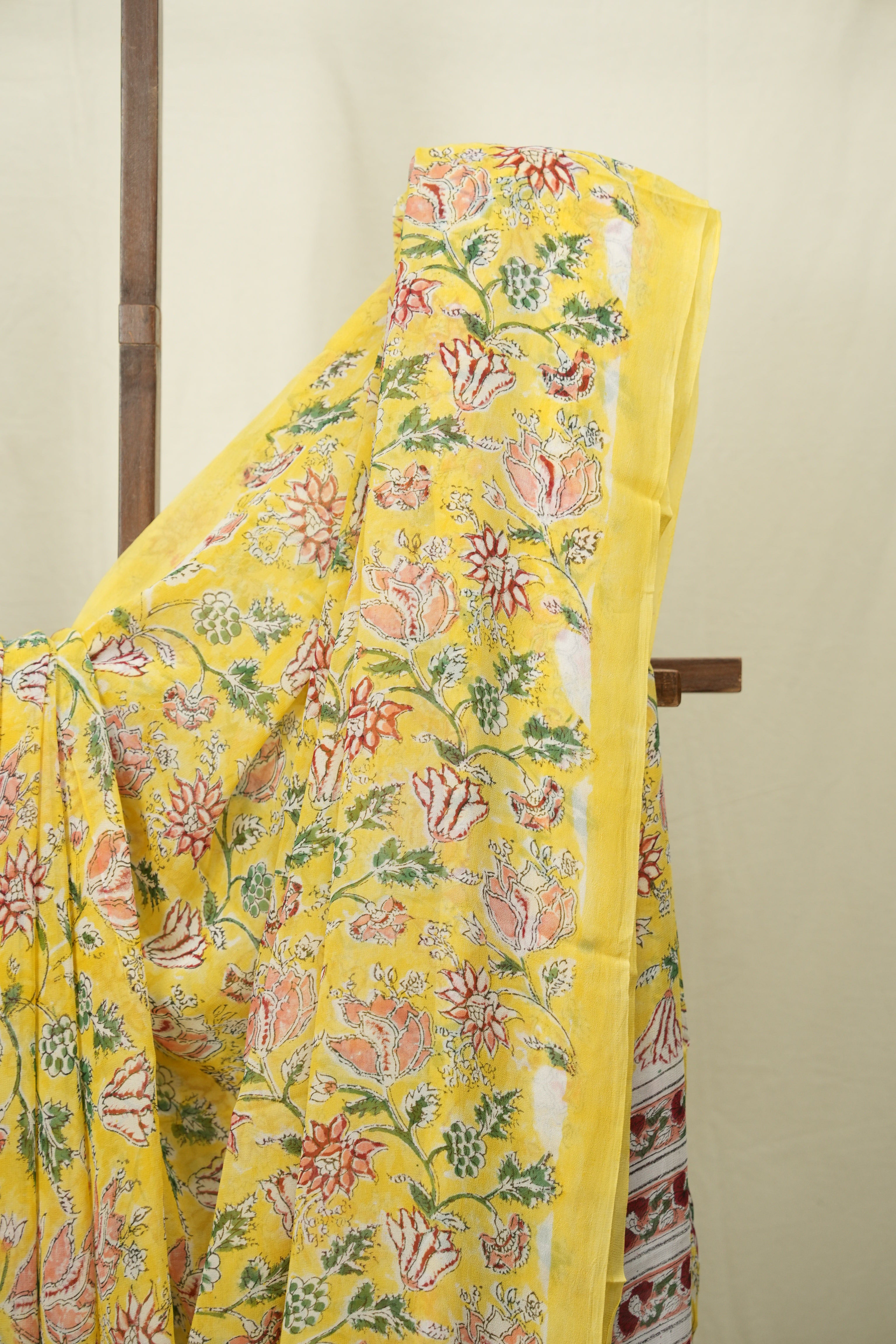 Yellow HBP Chiffon Saree - SRYHCS67