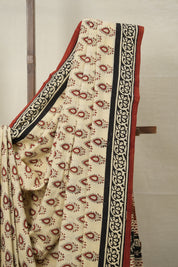 Cream HBP Cotton Saree - SRCCS2976