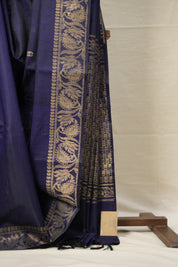 Navy Blue Raw Silk Saree - SRNBRSS857