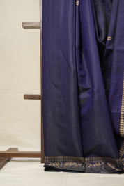 Navy Blue Raw Silk Saree - SRNBRSS857