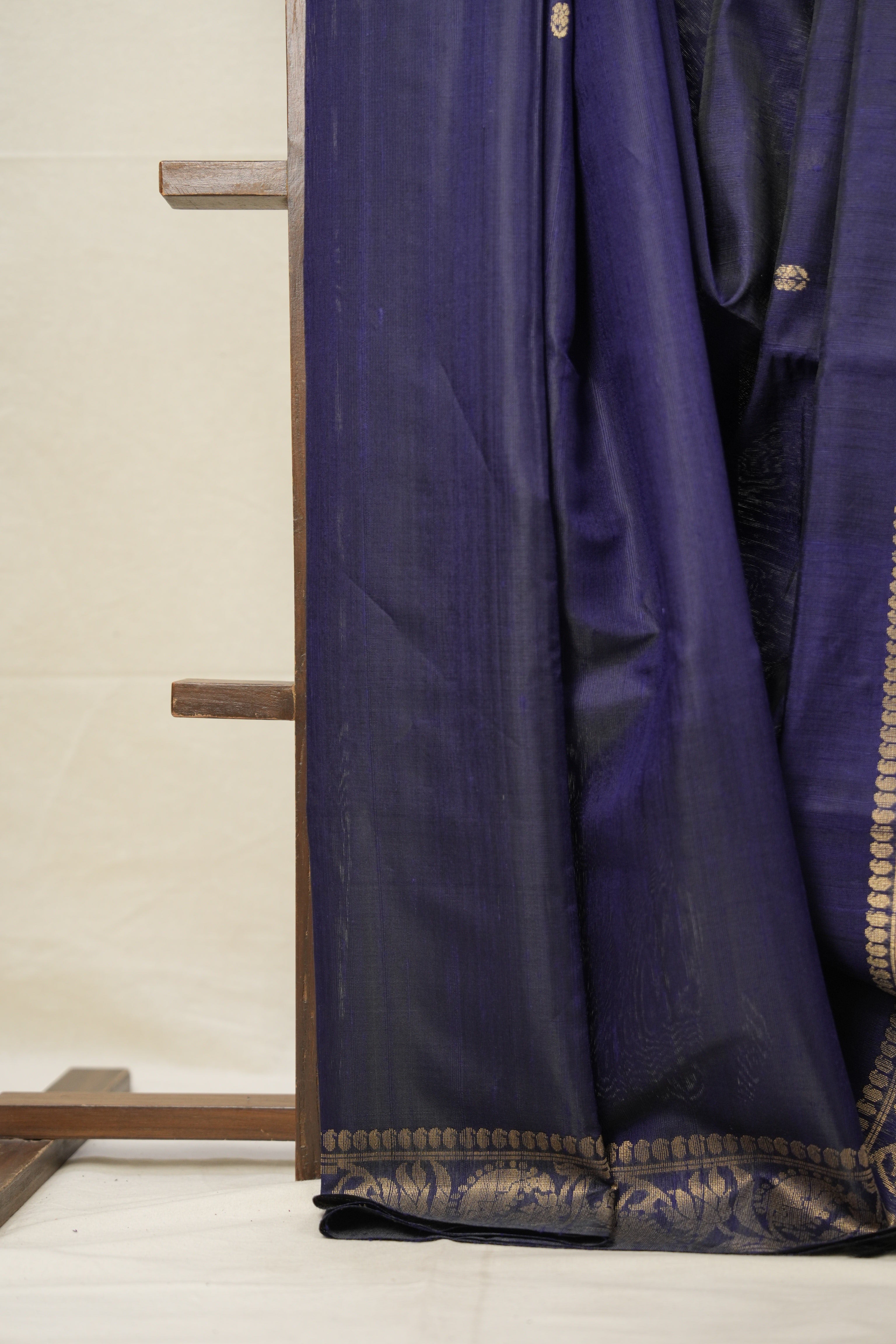 Navy Blue Raw Silk Saree - SRNBRSS857