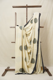 Cream HBP Modal Silk Saree - SRCMSS611