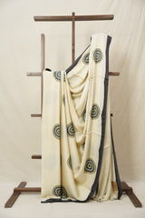 Cream HBP Modal Silk Saree - SRCMSS611