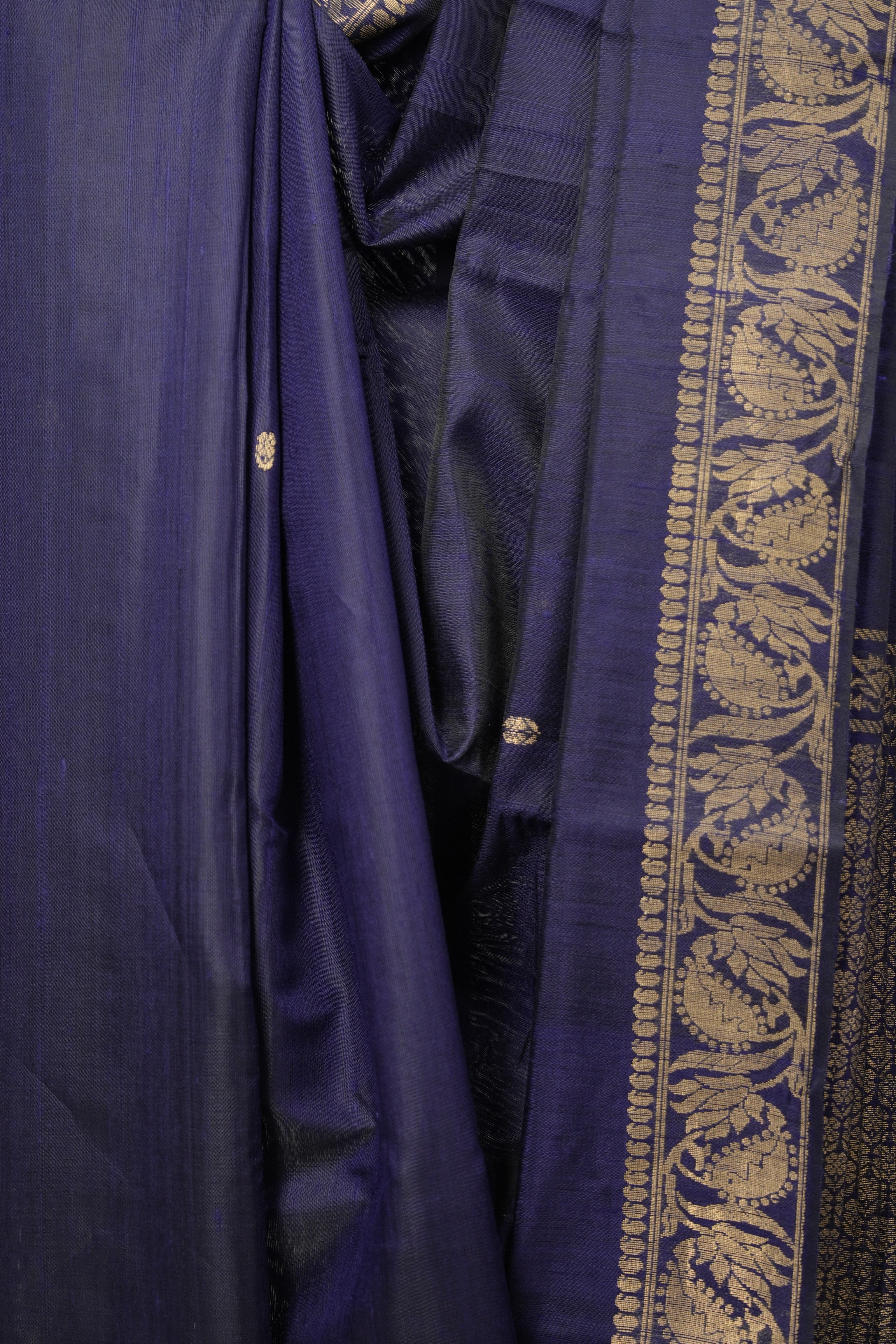 Navy Blue Raw Silk Saree - SRNBRSS857