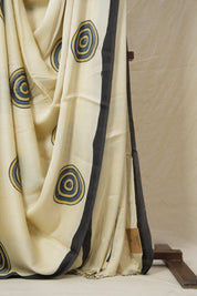 Cream HBP Modal Silk Saree - SRCMSS611
