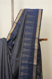 Blue Raw Silk Saree - SRBRSS787
