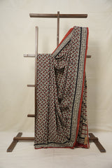 Black HBP Cotton Saree - SRBCS3013