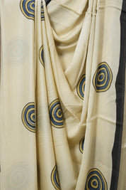 Cream HBP Modal Silk Saree - SRCMSS611