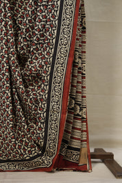 Black HBP Cotton Saree - SRBCS3013