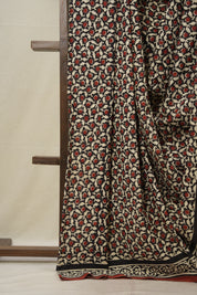 Black HBP Cotton Saree - SRBCS3013