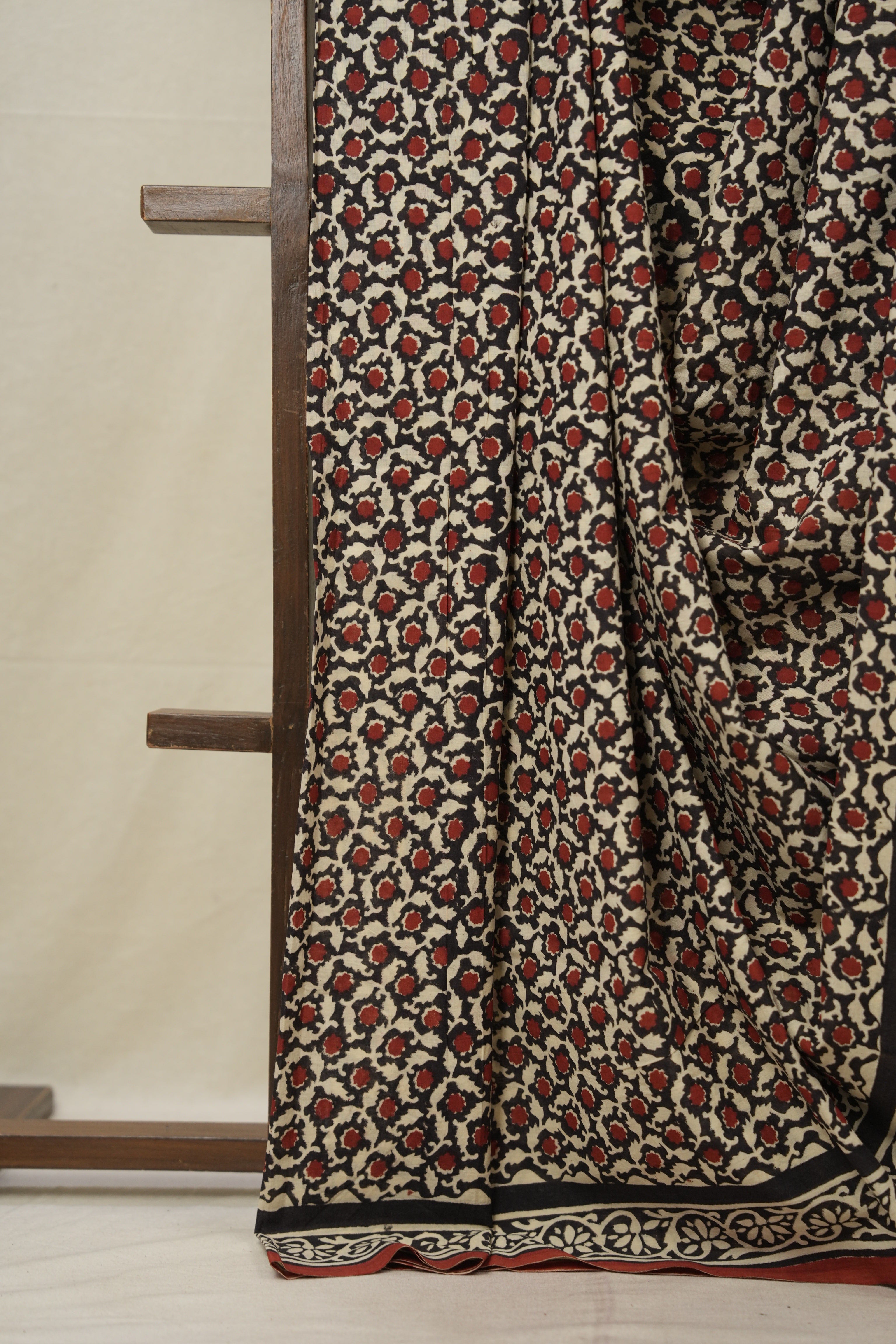 Black HBP Cotton Saree - SRBCS3013