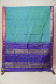 Dual Tone Green Blue Kanjivaram Silk Saree - SRDTGBKSS997