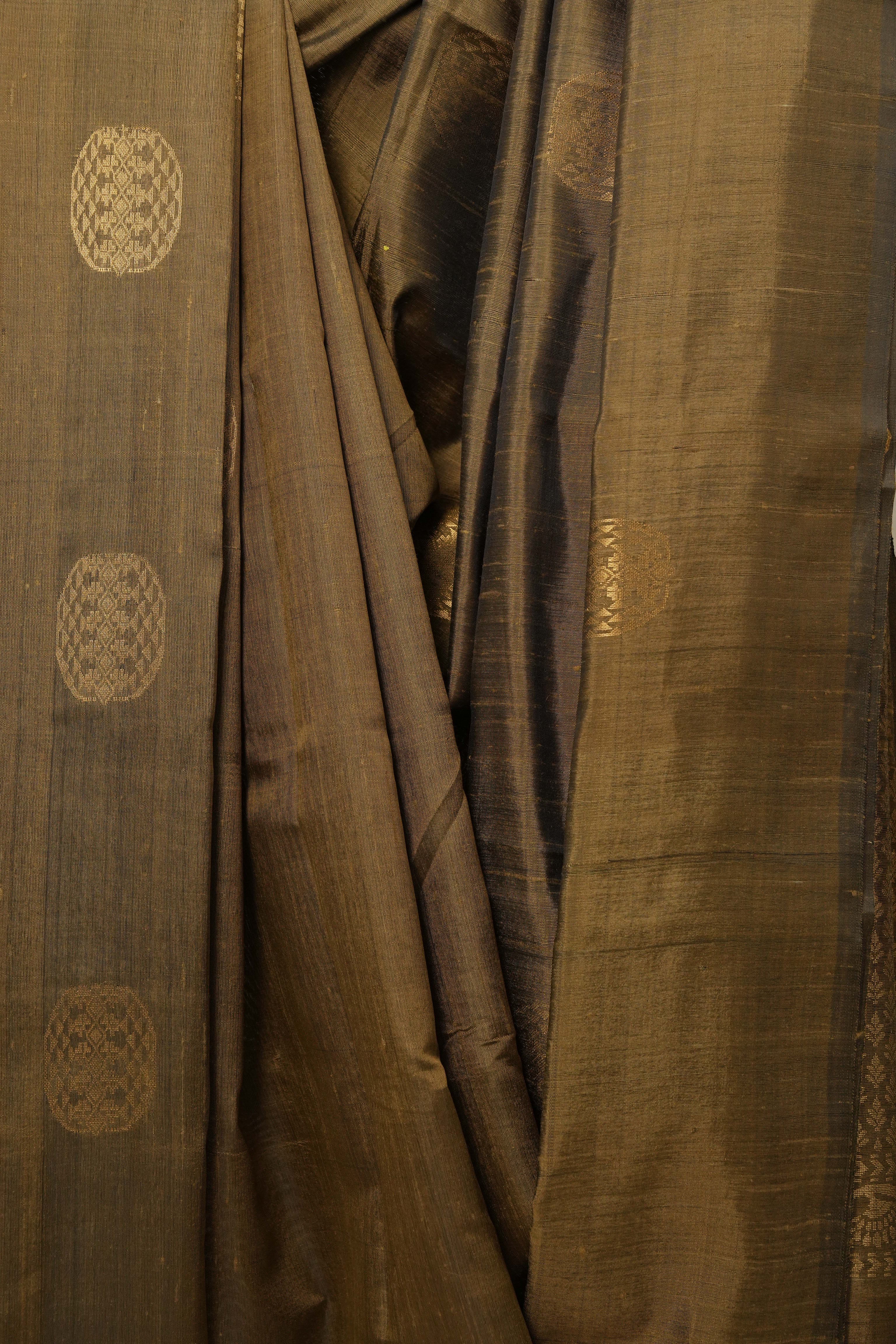 Metallic Gold Raw Silk Saree - SRMGRSS820