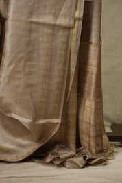 Beige Tussar Silk Saree - SRBTSS1956
