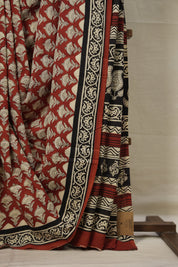 Maroon HBP Cotton Saree - SRMCS3012