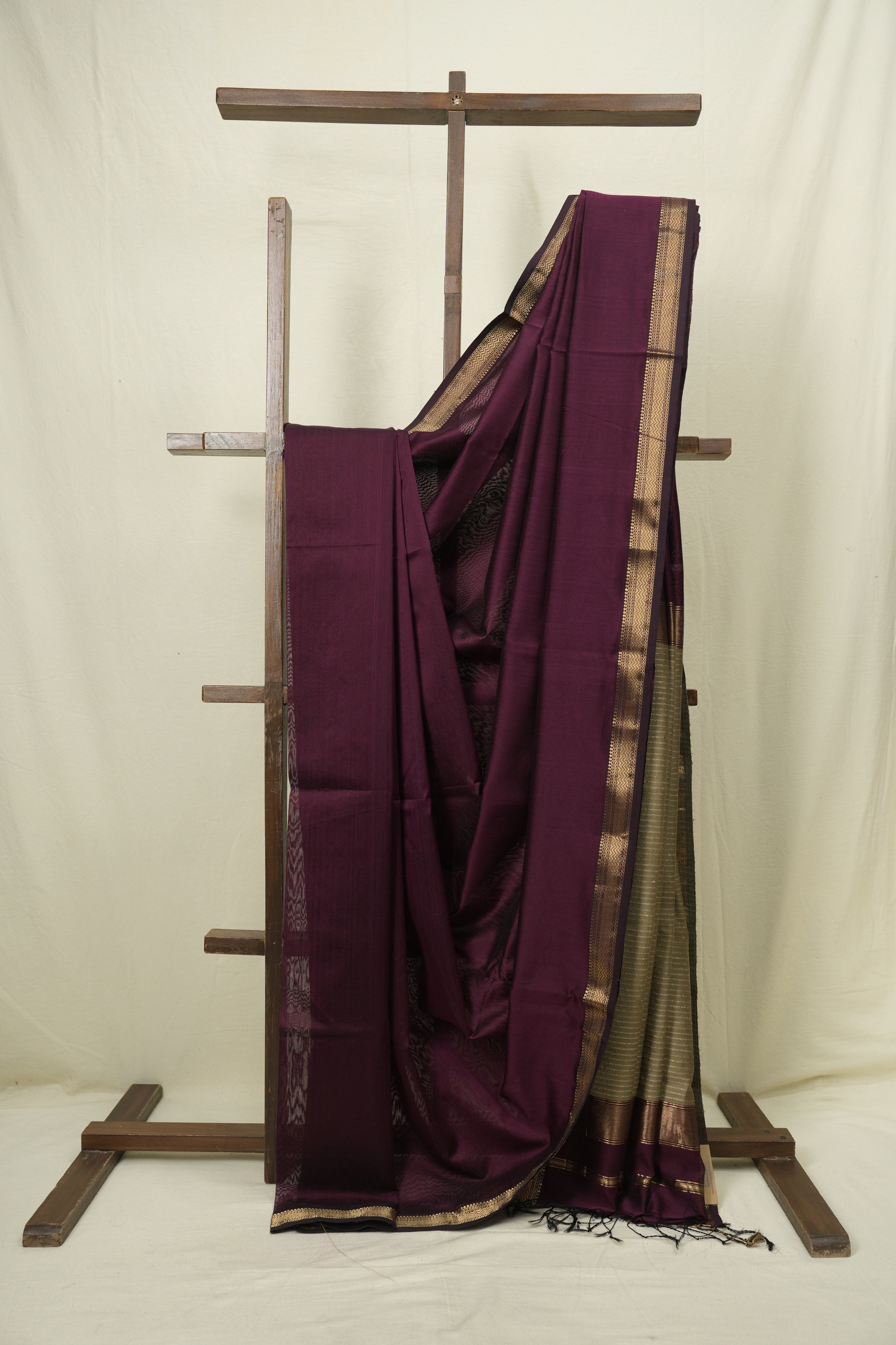 Wine Maheshwari Saree - SRWMS1254
