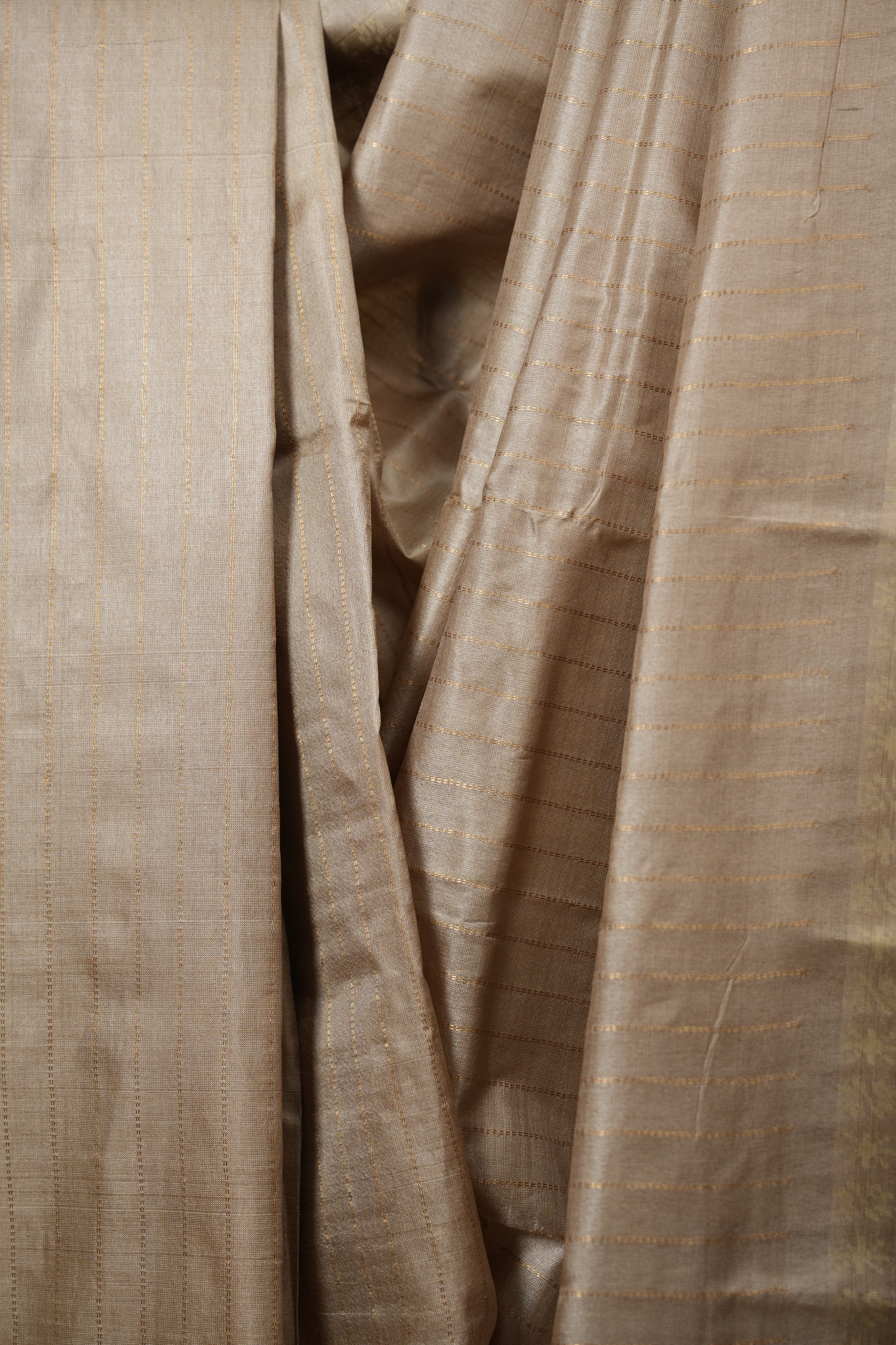 Beige Tussar Silk Saree - SRBTSS1956