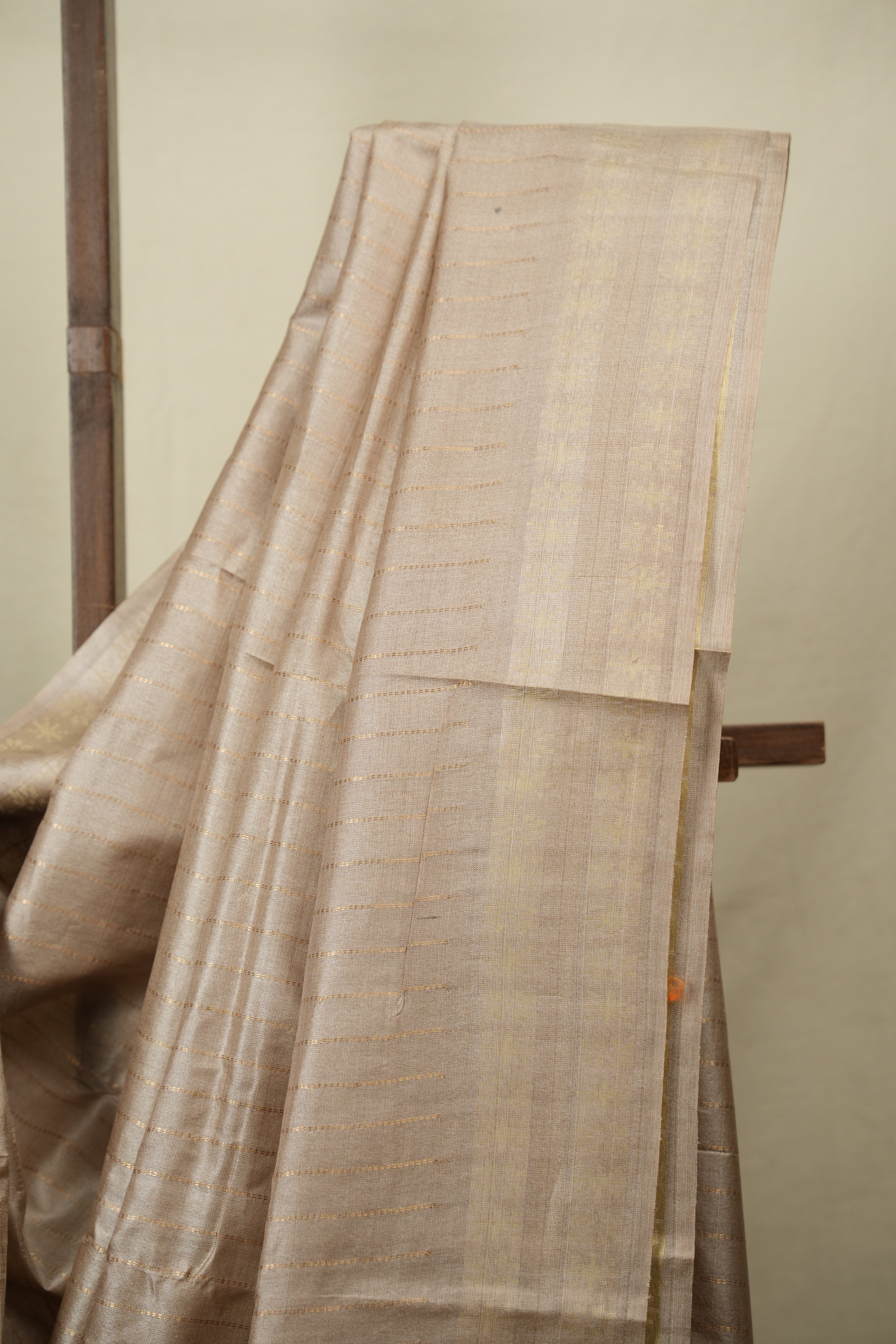 Beige Tussar Silk Saree - SRBTSS1956