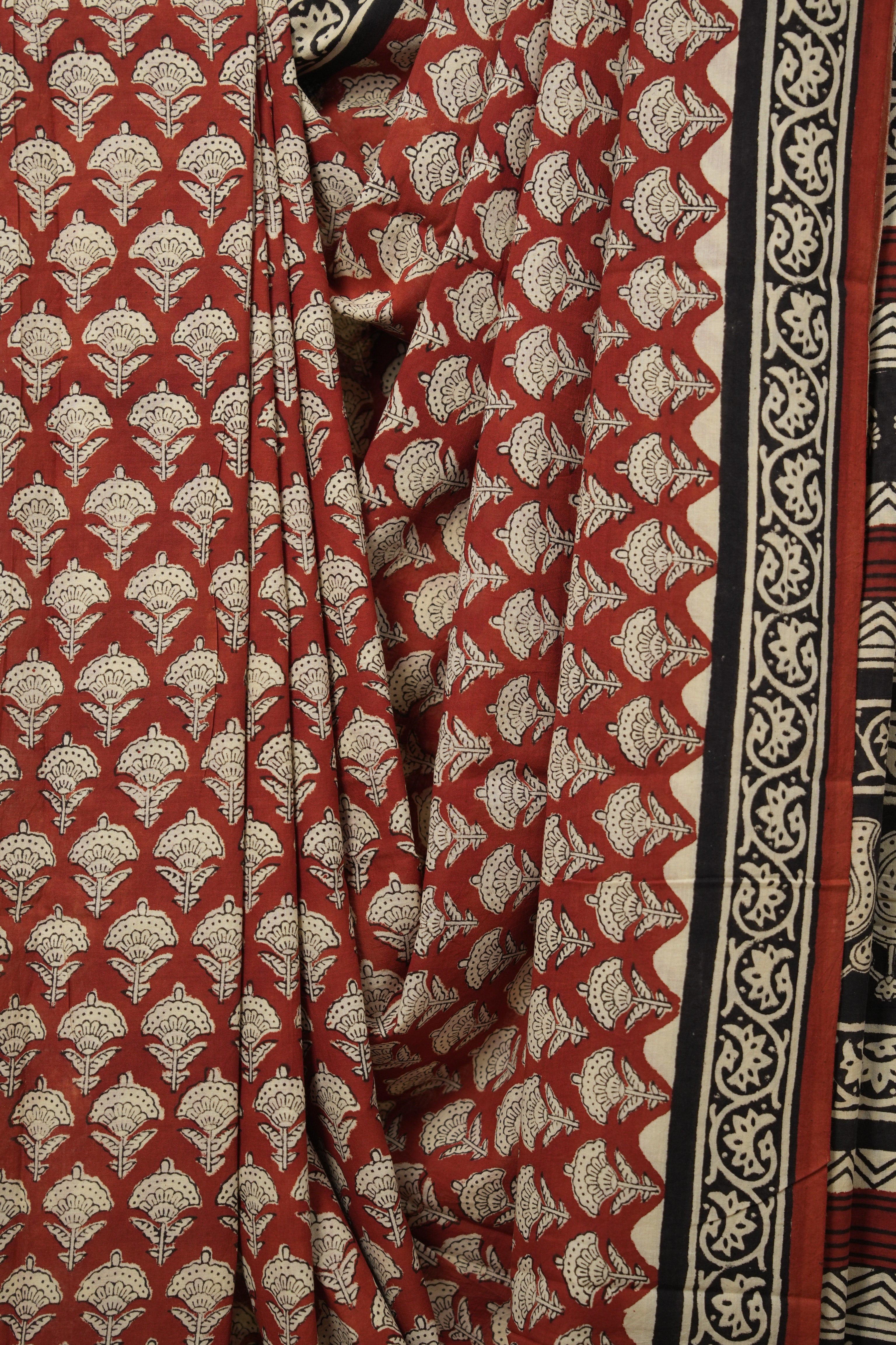 Maroon HBP Cotton Saree - SRMCS3012