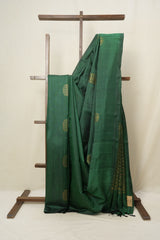 Green Raw Silk Saree - SRGRSS821