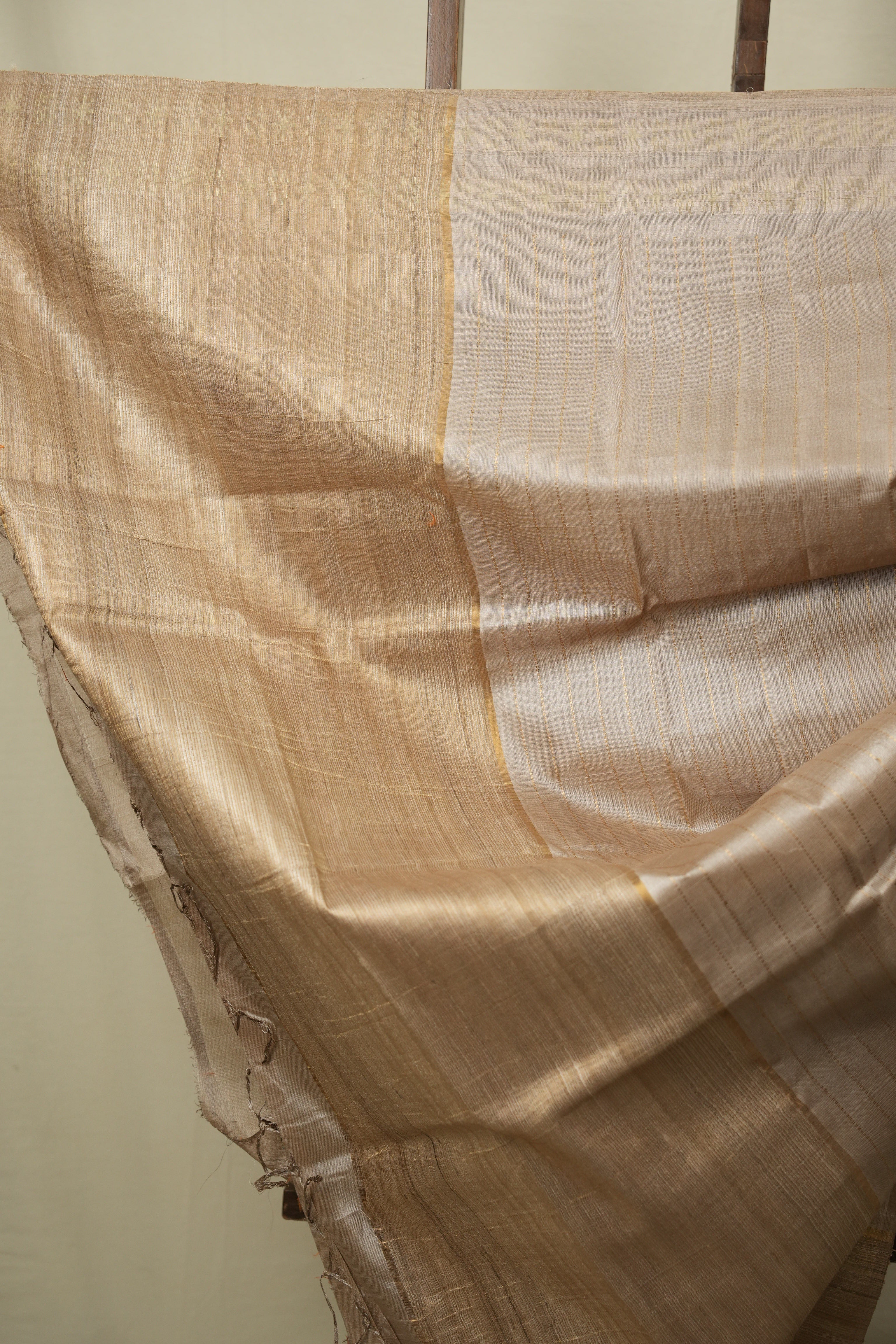 Beige Tussar Silk Saree - SRBTSS1956