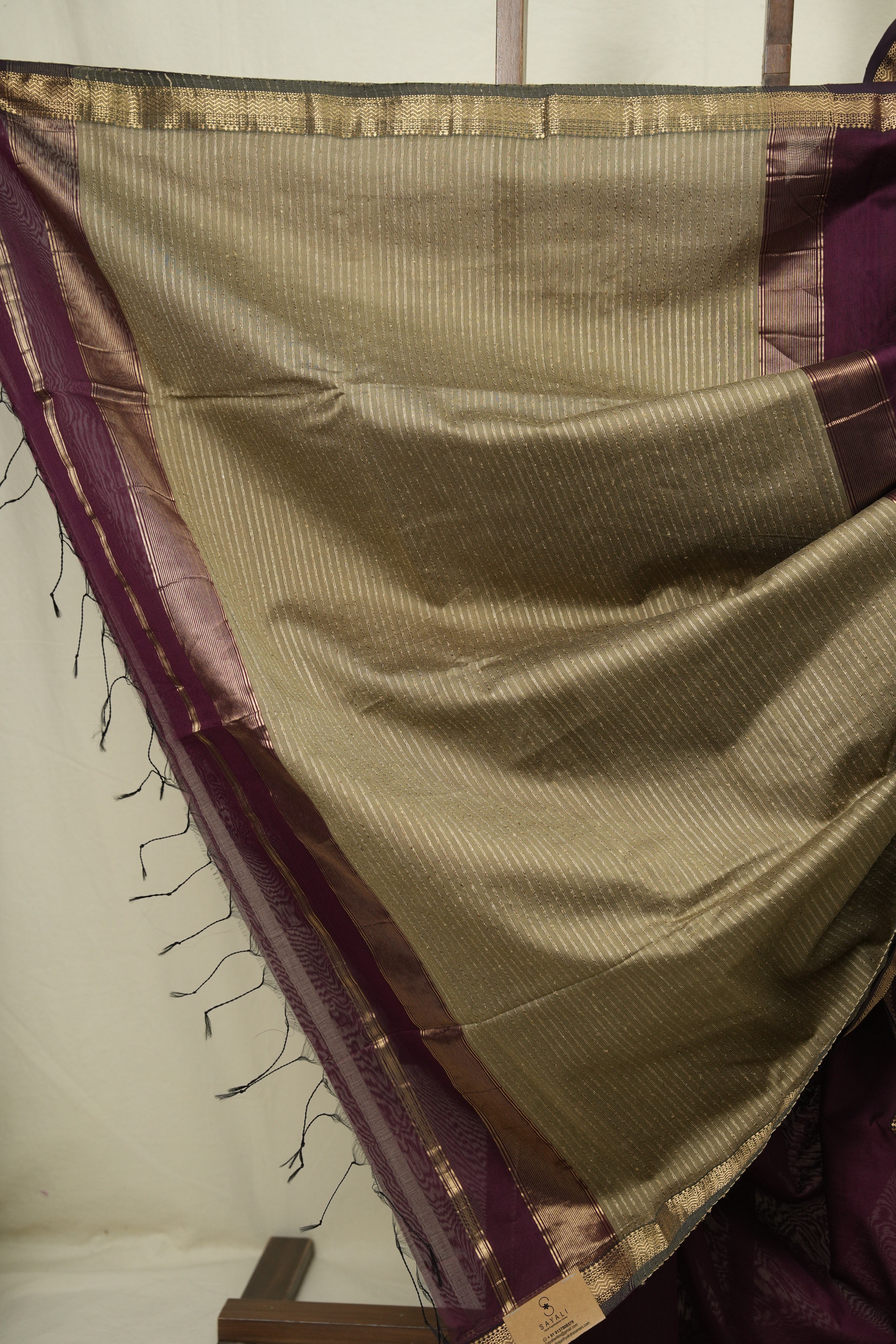 Wine Maheshwari Saree - SRWMS1254