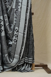 Metallic Grey HBP Modal Silk Saree - SRMGMSS610