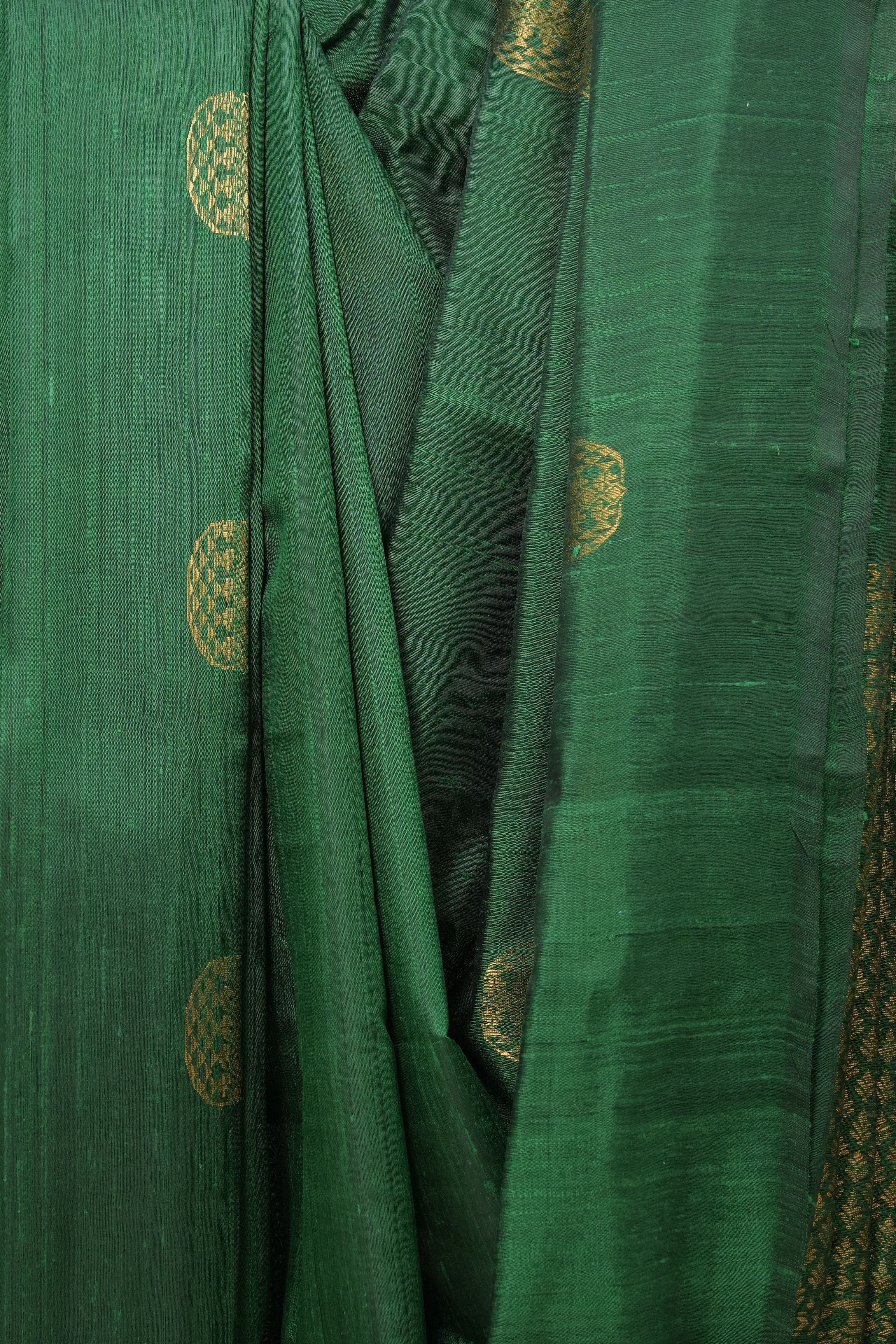 Green Raw Silk Saree - SRGRSS821