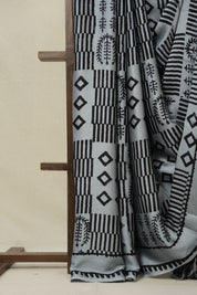 Metallic Grey HBP Modal Silk Saree - SRMGMSS610