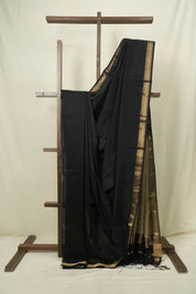 Black Maheshwari Saree - SRBMS1249