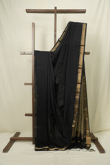 Black Maheshwari Saree - SRBMS1249